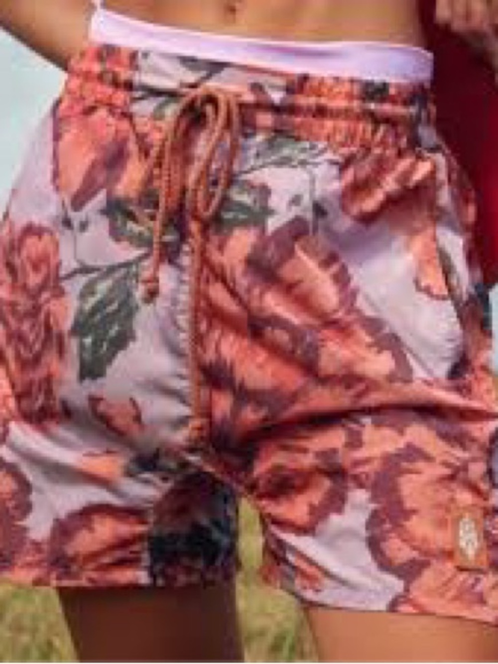 Free People Coral Pink Floral Board Shorts